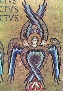The above historical image better illustrates the Cherubim and/or Seraphim as described in the Bible. A far cry from the plump, rosy cheeked, winged toddlers often portrayed in pop culure and modern mysticism. 